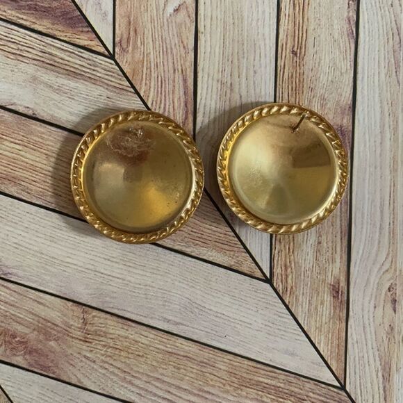 Enamel Stud Earrings, Red, Black & Gold, Oversized Stud Earrings - Picture 4 of 7